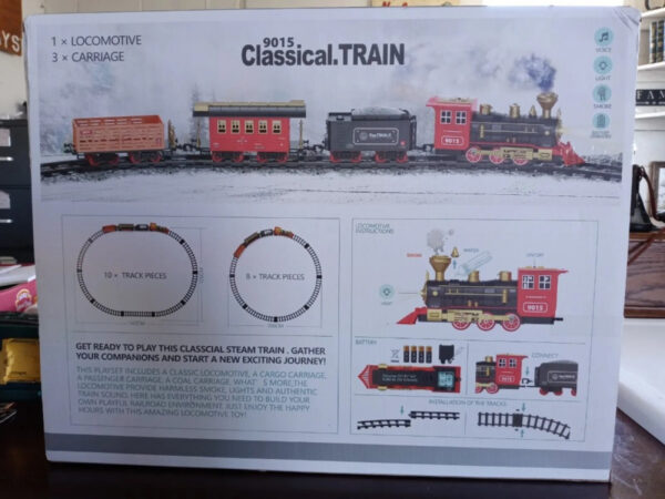 Mainan Anak Kereta Api Rel 9015 Classical Train Baterai Asap Lampu - Gambar 4