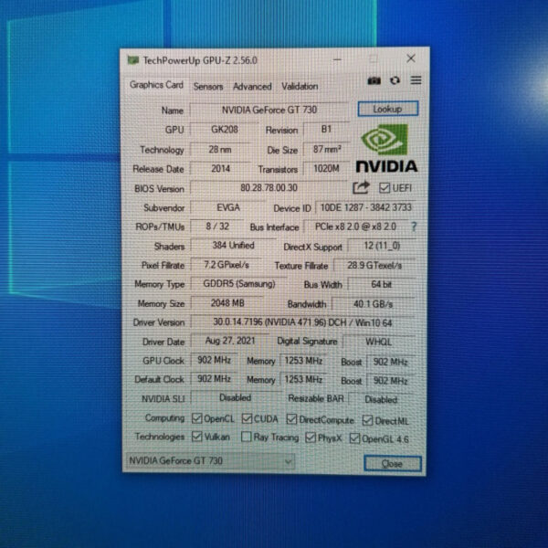 EVGA GeForce GT 730 GT730 2GB GDDR5 64 Bit - Gambar 5