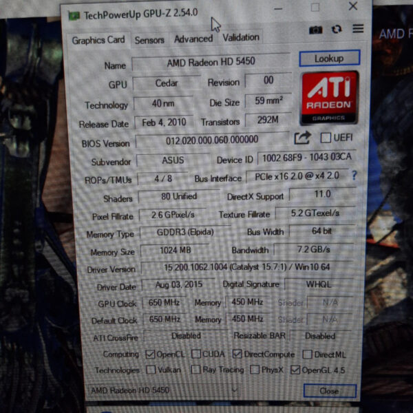 ASUS Radeon HD 5450 HD5450 1GB GDDR3 64 Bit T1 - Gambar 5