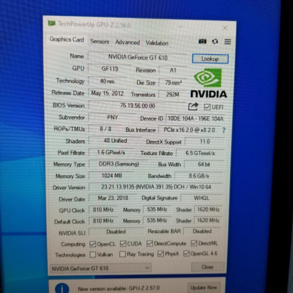 PNY GeForce GT 610 GT610 1GB GDDR3 64 Bit - Gambar 5