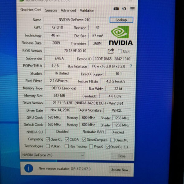 EVGA GeForce 210 210 512MB GDDR3 32 Bit T1 - Gambar 5