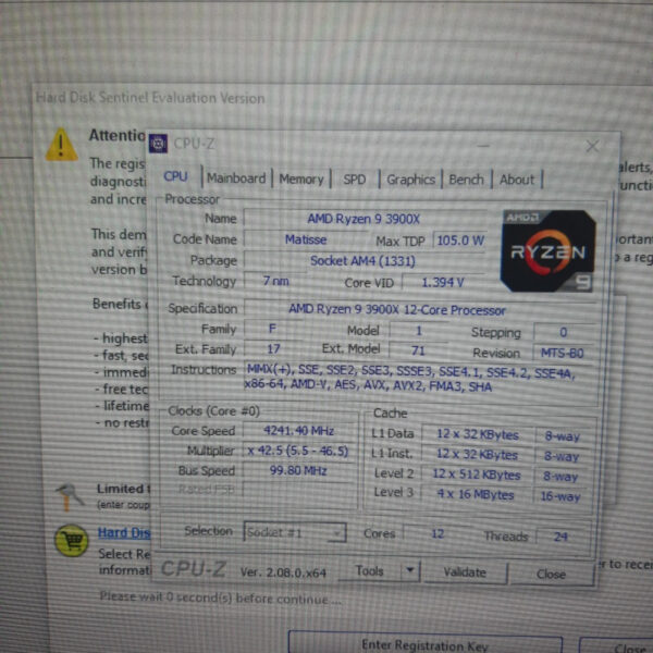 AMD Ryzen 9 3900X 12 Core 3.8 Boost 4.6 GHz Socket AM4 - Gambar 3