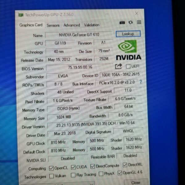 EVGA GeForce GT 610 GT610 1GB GDDR3 64 Bit - Gambar 5