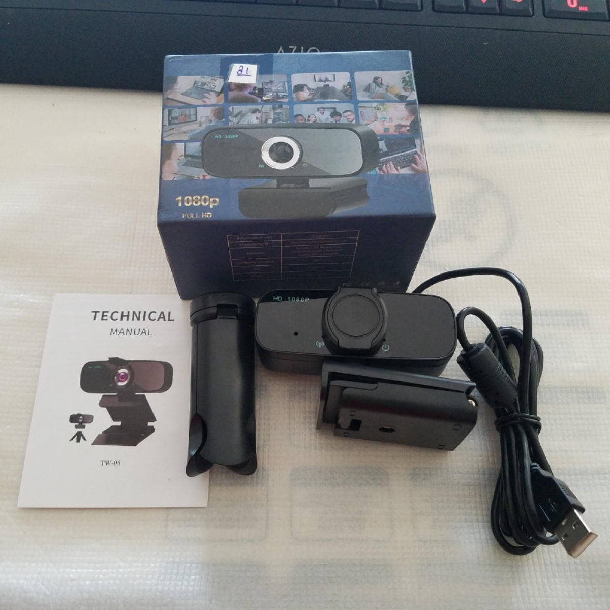 Webcam Full HD 1080p with Microphone USB untuk PC Laptop