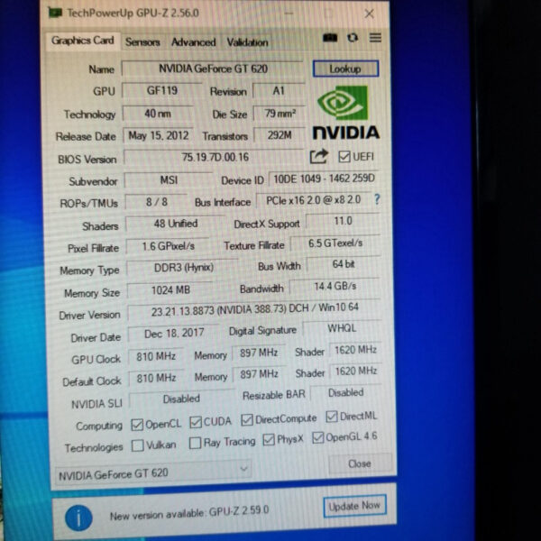 Nvidia GeForce GT 620 GT620 1GB GDDR3 64Bit T1 - Gambar 5