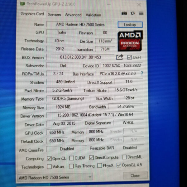 DELL Radeon HD 7570 HD7570 1GB GDDR5 128 Bit T2 - Gambar 5