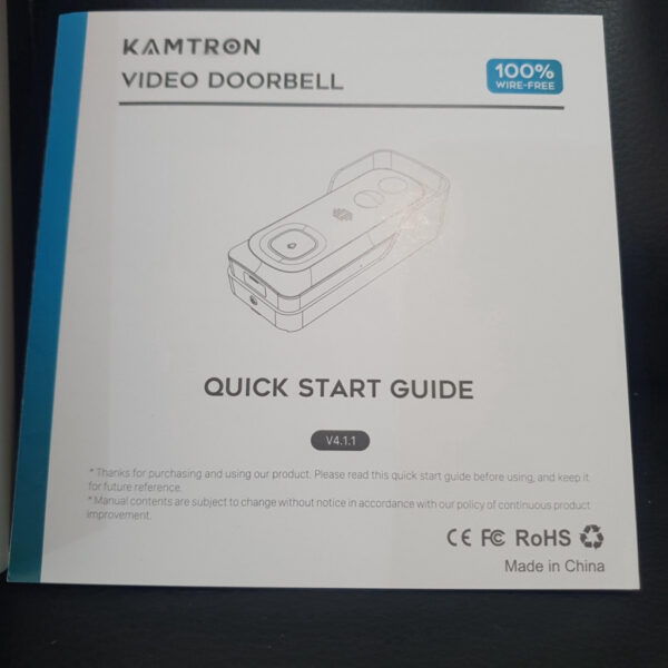 Kamtron Smart Video Doorbell Camera Bell dengan Chime - Gambar 3