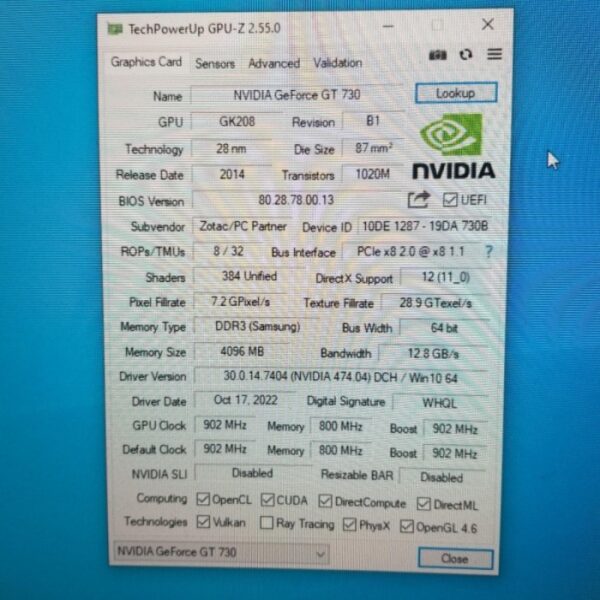ZOTAC GeForce GT 730 GT730 4GB GDDR3 64 Bit - Gambar 5