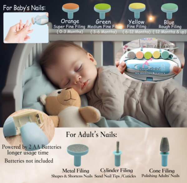 Royal Angels Baby Electric Nail Trimmer Gunting Kuku Elektrik - Gambar 4