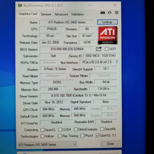 DELL Radeon HD 3450 DMS HD3450 256MB GDDR2 64 Bit T1 - Gambar 5