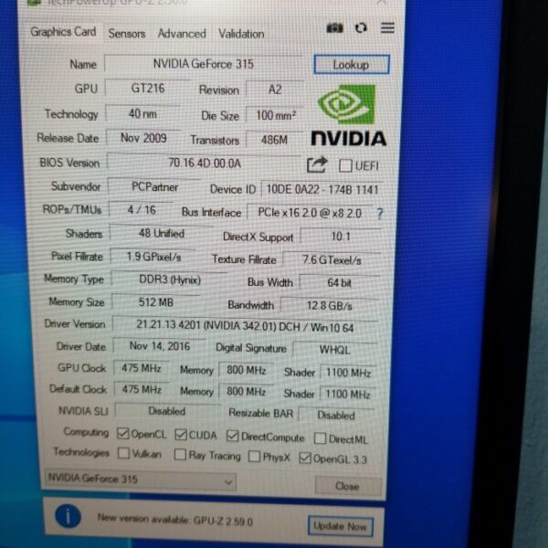 NVIDIA GeForce 315 512MB GDDR3 64 Bit - Gambar 5