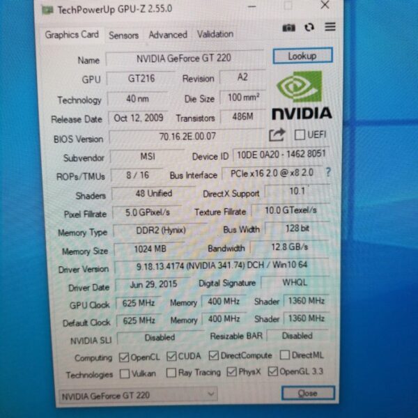 MSI GeForce GT 220 GT220 1GB GDDR2 128 Bit - Gambar 5