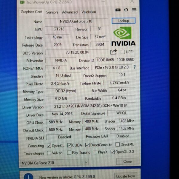 NVIDIA GeForce 210 512MB GDDR2 64 Bit - Gambar 5