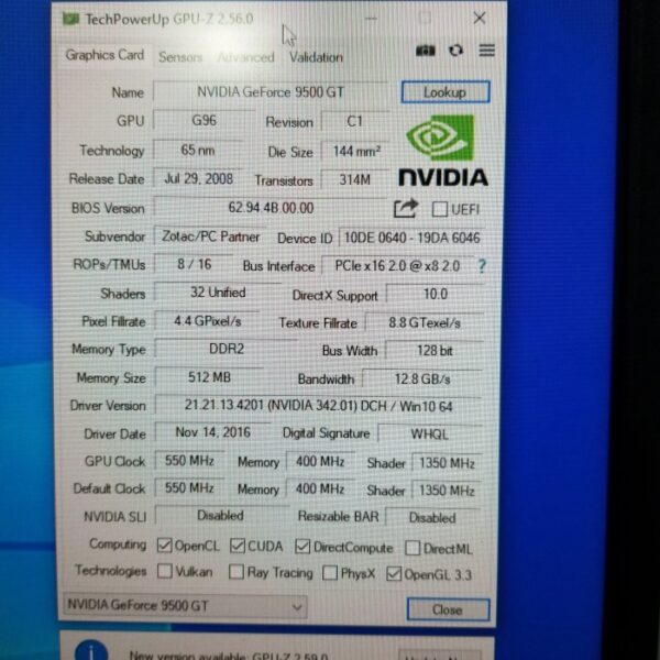 ZOTAC GeForce 9500 GT 9500GT 512MB GDDR2 128 Bit - Gambar 5